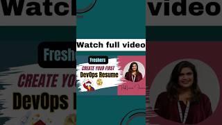 Create your first DevOps Resume | Boost your career | Fresher Career Guidance