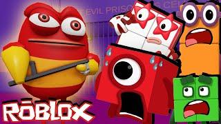 Numberblocks ESCAPE RED LARVA BARRY'S PRISON RUN in Roblox!