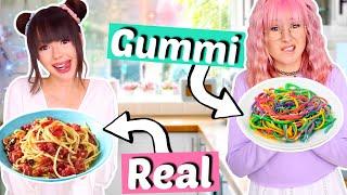 Gummi Food vs. Real Food  BFF Challenge | ViktoriaSarina