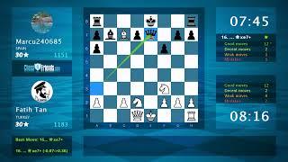 Chess Game Analysis: Fatih Tan - Marcu240685, 1-0 (By ChessFriends.com)