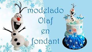 TUTORIAL de OLAF en FONDANT️ // Olaf PASO A PASO en tarta FROZEN