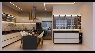 Kitchen interior design in enscape SketchUp | Designed by iid Studio