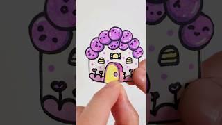 포도 스티커집 만들기!  #grape #stickers #paperdiy  #shorts #diy #종이놀이