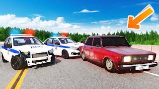 ГОПНИК УКРАЛ ПЕНСИЮ У БАБУШКИ - ПОГОНЯ ДПС ПОЛИЦИЯ - Beamng Drive РОССИЯ