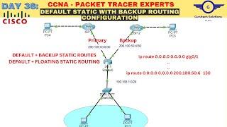 CCNA DAY 36: Default Static Routing Configuration Lab with Internet Access | Default Static Routes