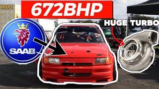 672BHP SAAB POWERED MK3 ASTRA AT Santa Pod Raceway (YAM YAM RACING EVENT)