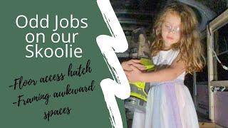 Odd Jobs: School Bus Conversion | Floor Access Hatch Door | Framing Awkward Spaces | Skoolie Video