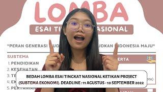 Bedah Lomba Esai - Peran Generasi Muda dalam Mewujudkan Indonesia Maju (Subtema Ekonomi)