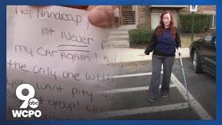 Amputee gets rude note from neighbor