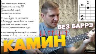 EMIN feat JONY - КАМИН на гитаре разбор без баррэ для новичков.