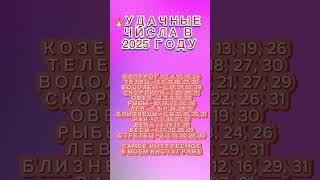 Удачные числа в 2025?!! #шортс