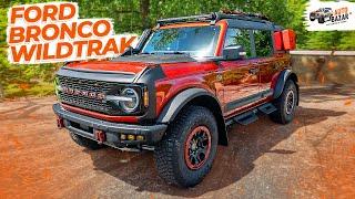 Red OFF-ROAD beast! FORD BRONCO WILDTRAK custom build for expeditions: lights, snorkel and platform