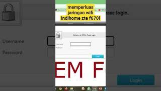 cara memperluas jaringan wifi indihome zte f670l #shorts #tutorial #wifi