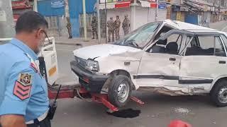 Senior photojournalist Amin War met with an accident near MA Road, Lal Chowk, ️©️ Pathan Javeed