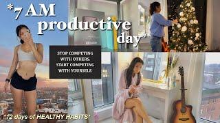 7AM productive day °｡⋆ 12 days of healthy habits *get motivated* vlogmas day 2