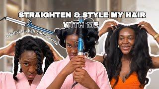 STYLING MY NATURAL HAIR | BLOW DRY, STRAIGHTEN, AND CURL