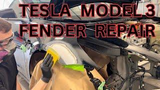 COLLISION REPAIR PROCESS FIXING A TESLA MODEL 3!!