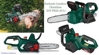 Parkside Cordless ChainSaw 20V PKSA 20 Li B2 TESTING