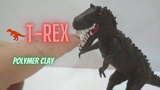 Polymer clay T-Rex | Dinosaur clay T-Rex | Clay art -Vicky25Crafts