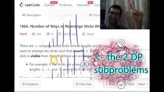 solve newest leetcode hard in 1 line, 1866. Number of Ways to Rearrange Sticks With K Sticks Visible