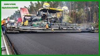 World Largest Asphalt Paving Equipment Machines In Working. Road Construction, Chip Seal Technology