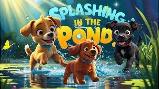  Puppies Splashing in the Pond | Fun Kids Song | Jolly Wiggles Adventure!