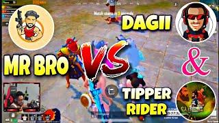 MR BRO VS DAGII & TIPPER RIDER || ERANGEL MAP SAME LOBBY || PUBG MOBILE || BOMTA gaming