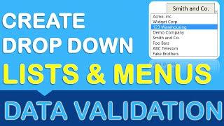 Data Validation Lists & Menus in Excel