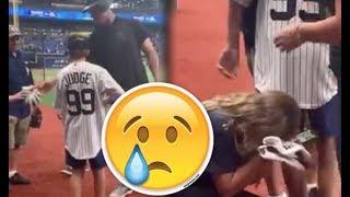 Aaron judge gives bat, gloves to kids cry tears of joy!!!