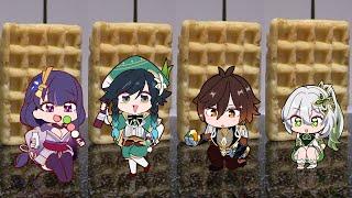 【原神アニメ】四神ワッフル【Genshin Archon waffles】