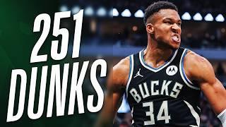 EVERY Dunk From The NBA's League Leader Giannis Antetokounmpo (251 DUNKS)