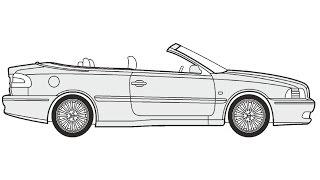 How to Draw a Volvo C70 Cabrio / Как нарисовать Volvo C70 Cabrio