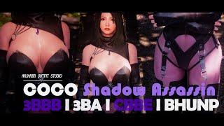 SKYRIM OUTFIT I COCO Shadow Assassin Outfit I 3BBB I 3BA I CBBE I BHUNP