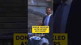 ‘Crime Family!': Don Jr gets the welcome HE DESERVES outside NY Court
