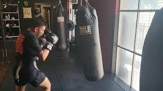 Bam Rodriguez blasting the punching Bag looking like a pound for pound player 