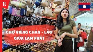 Du lịch thủ đô Viêng Chăn gặp cô gái Lào bán hàng xinh đẹp ở chợ sáng