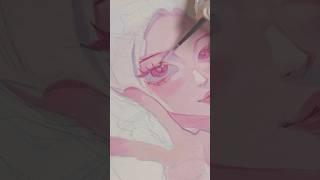 ️ nana gouache painting process #art #drawing #sketchbook #painting #pink #artist