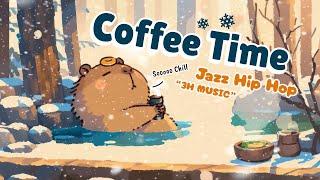 Snowy Hot Spring ️ Capybara Coffee Time ️ Lo-fi Jazz HipHop / beats to study / focus to