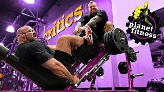 WORLD'S STRONGEST MEN TAKE OVER PLANET FITNESS | EDDIE HALL