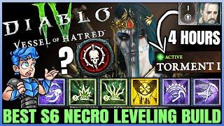 Diablo 4 - New Best Necromancer Leveling Build - Season 6 FAST 1 to 60 Guide - Vessel of Hatred!