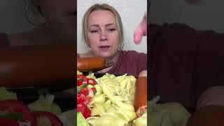 макароны с сардельками #mukbang #мукбангмакароныссосисками #мукбанг #еда #eatingshow #сардельки