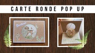 TUTO SCRAP Carte ronde Pop Up thème Forest et Vintage