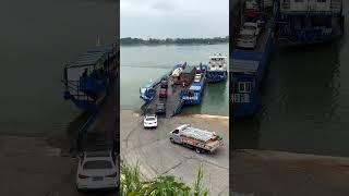 Ferry crossing the river. Safety is the first priority.Short film entertainment #101