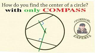 FIND Center of circle with only compass. Technical Experts