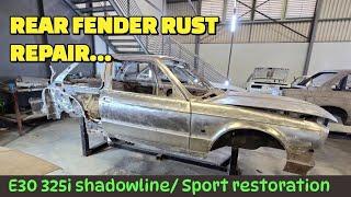 "BMW E30 325i Sport Restoration: Tackling Major Rust on the Rear Fender"