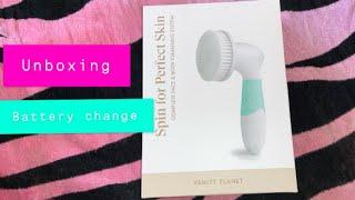 Vanity planet face and body cleansing system unboxing and battery change