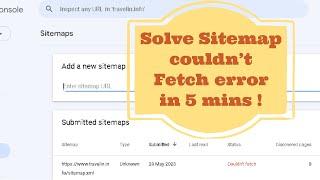 Solve sitemap couldn't fetch error in 5 mins