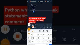 Python while loops break statements #shorts #python #while #loop #break#statement #print #coding