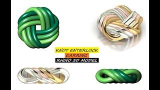 Knot Interlock Earring Design Tutorial in Rhino // Jewelry CAD Model