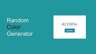 Create A Random Color Palette Generator in HTML CSS & JavaScript | JS Random Color Generator